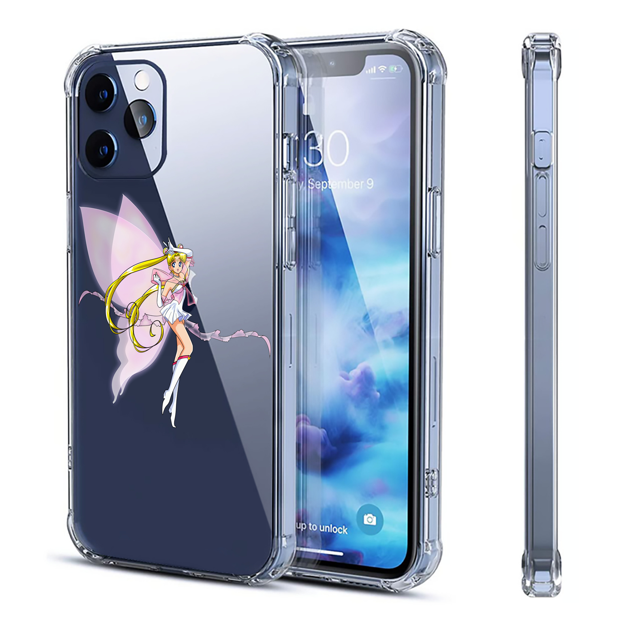 （画像用） 美少女戦士セーラームーン 月野 うさぎ つきの うさぎ Sailor Moon Tsukino Usagi 【iPhone 12シリーズ対応】透明スマホケース（クリアソフトケース）